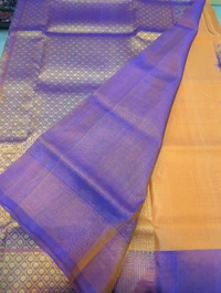 Pure Handloom Venkatagiri Puttu  - Yellow Orange