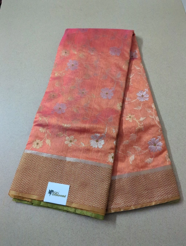 Pure Handloom Chanderi - orange
