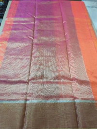 Pure Handloom Chanderi - orange