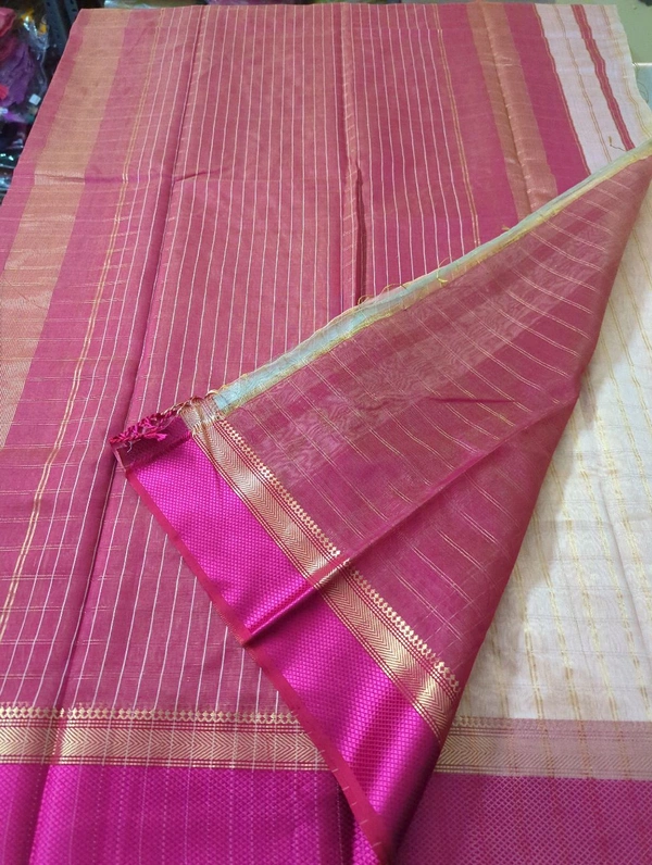 Pure Handloom Maheshwari  - Pink
