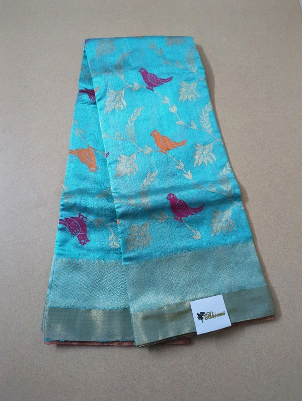 Pure Handloom Chanderi - sky blue