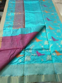 Pure Handloom Chanderi - sky blue