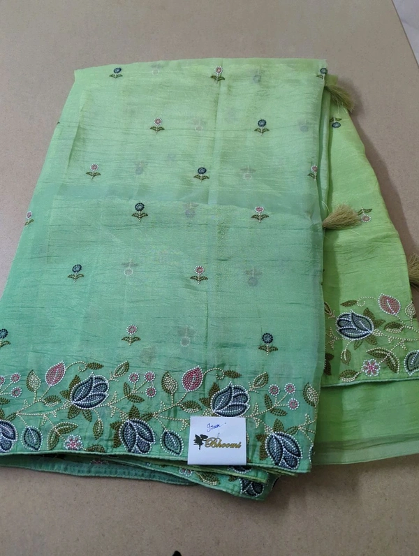 Soft Crush Organza  - green