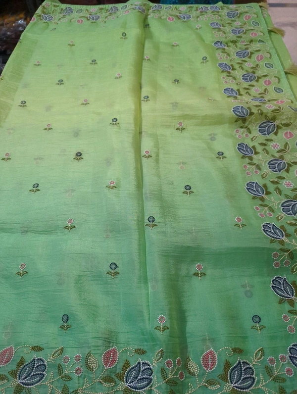 Soft Crush Organza  - green