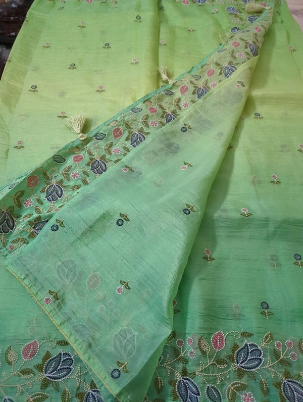 Soft Crush Organza  - green