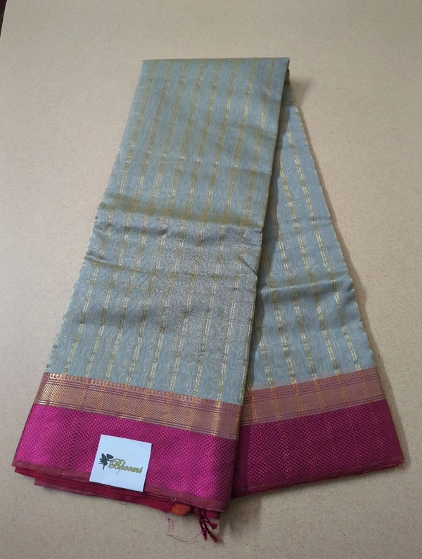 Pure Handloom Maheshwari  - Gray