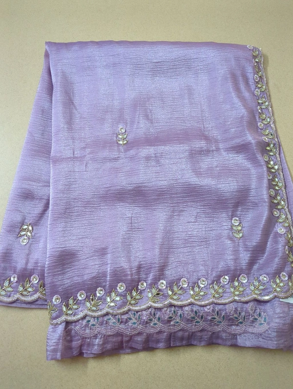 Crush With Muggam Work  - Blue Chalk
