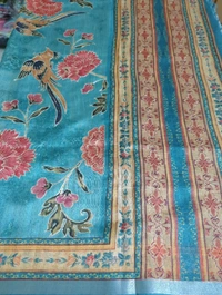 Soft Tusser With Pita Work  - Eastern Blue