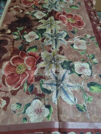 Soft Tusser With Pita Work  - Brown