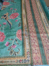 Soft Tusser With Pita Work  - green