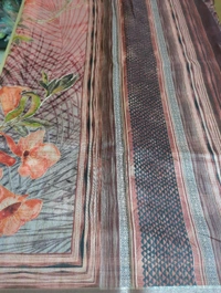Soft Tusser With Pita Work  - Purple