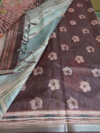 Soft Tusser With Pita Work  - Purple