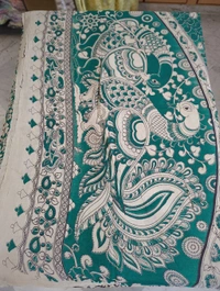 Pure Kalankari Cotton - teal green 1