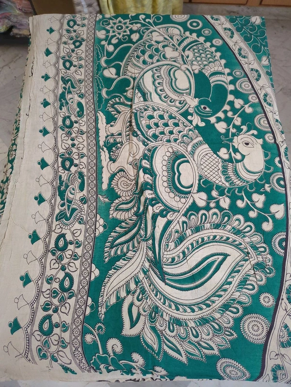 Pure Kalankari Cotton - teal green 1