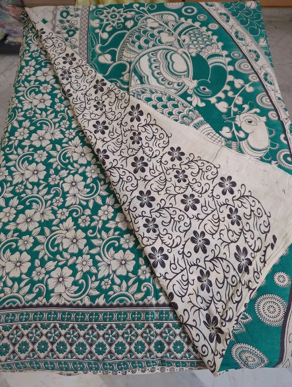 Pure Kalankari Cotton - teal green 1