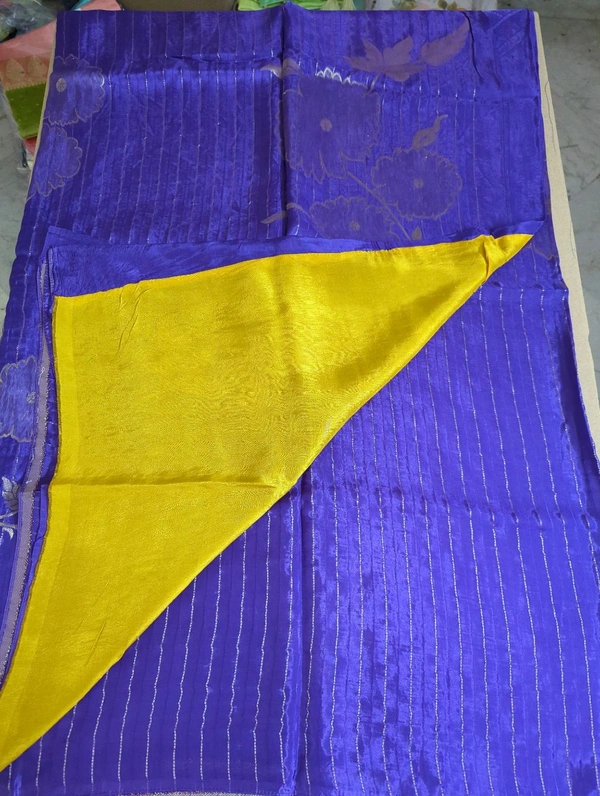 Pure Russian Crepe  - violet with yellow, 12 Working Days