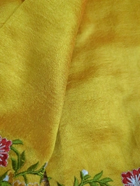 Pure Vichitra Silk Embroidery  - Gold