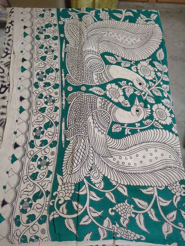 Pure Kalankari Cotton - teal green 3