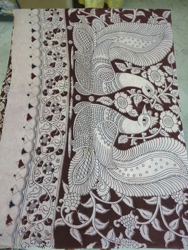 Pure Kalankari Cotton - maroon 9