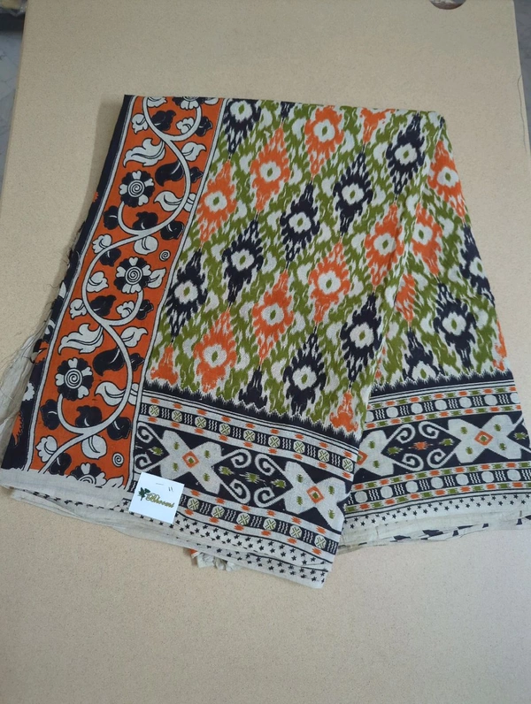 Pure Kalankari Cotton - orange 11