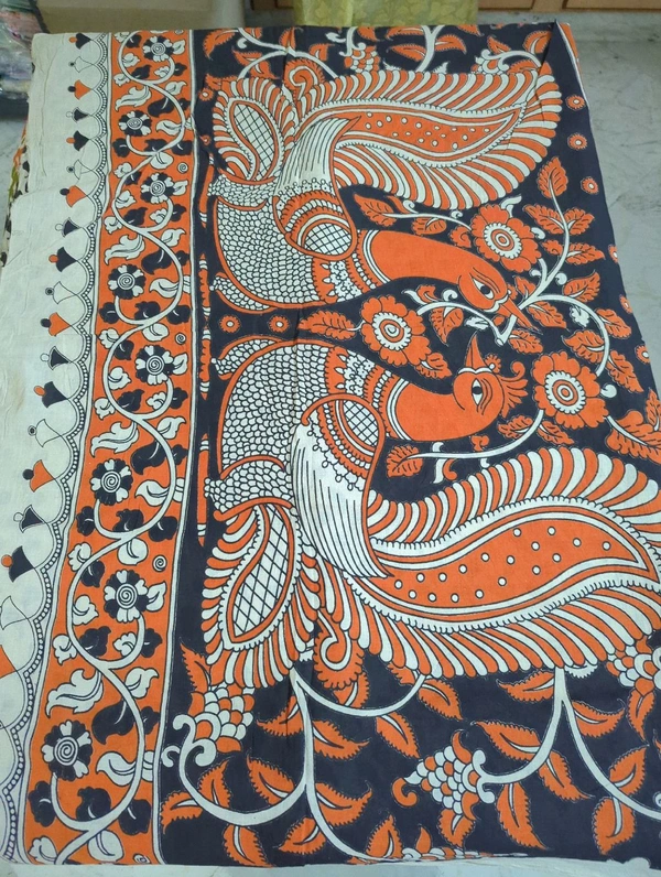 Pure Kalankari Cotton - orange 11