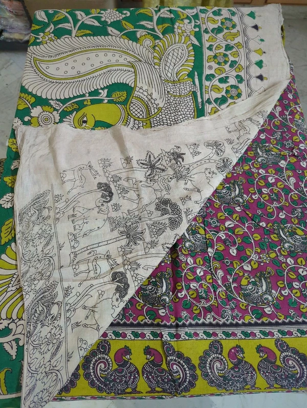 Pure Kalankari Cotton - watermelon red 12