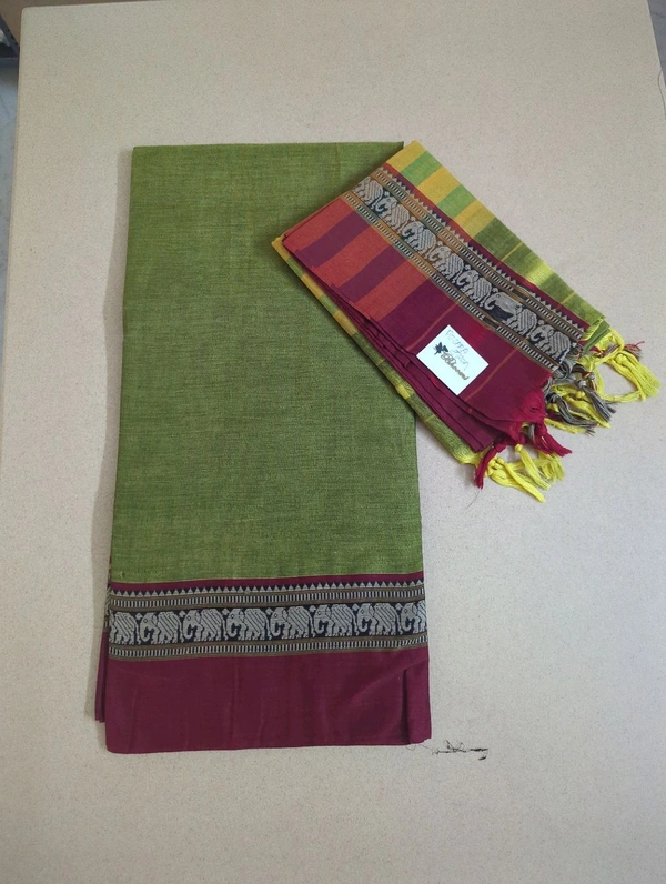 Pure Handloom Narayanapet - pesara green 1
