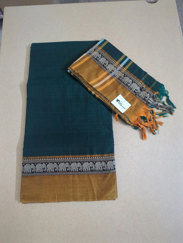 Pure Handloom Narayanapet - forest green