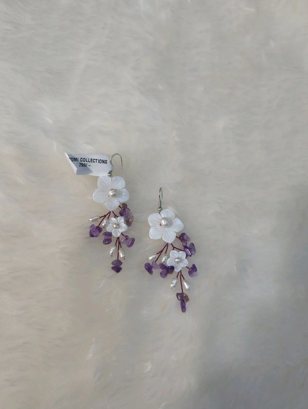 Designer Earrings  - Fuchsia Blue, Vz