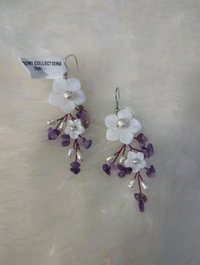 Designer Earrings  - Fuchsia Blue, Vz