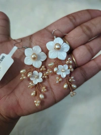 Designer Earrings With Real Beads - Vz