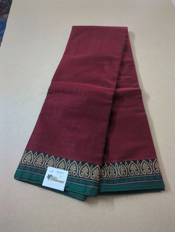 Pure Handloom Narayanapet -Leaf  - Maroon 2