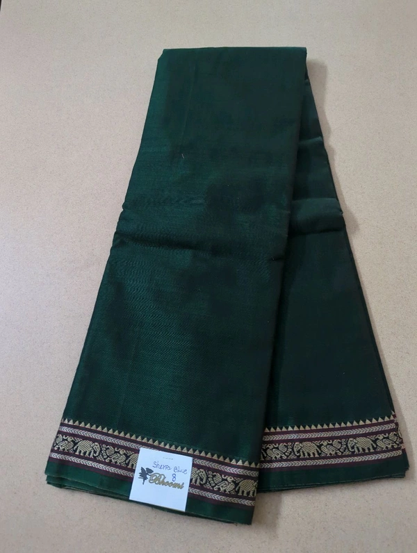 Pure Handloom Narayanapet-Elephant Designing - Sherpa Blue 8
