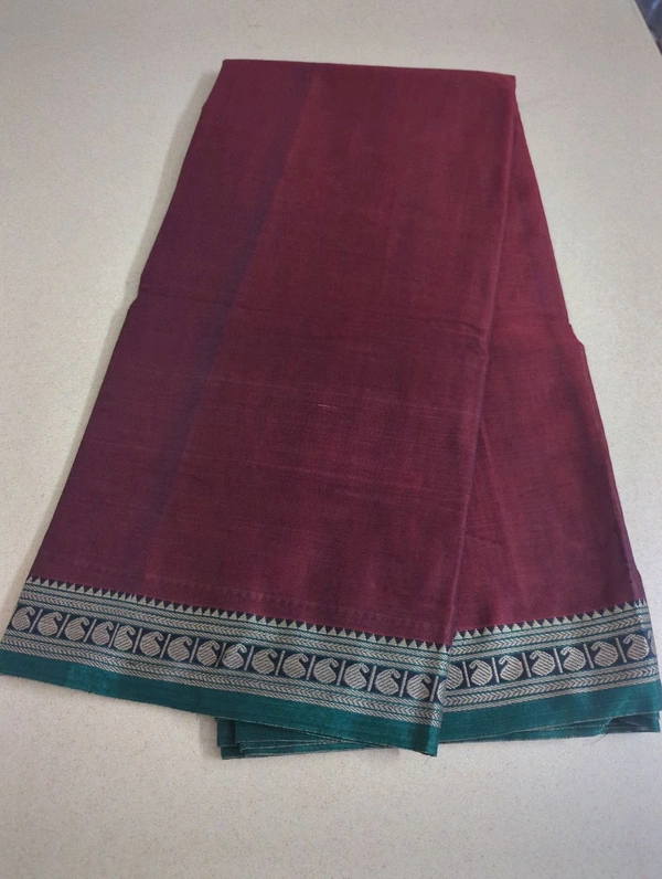 Pure Handloom Narayanapet-Mango Designing - Maroon 1