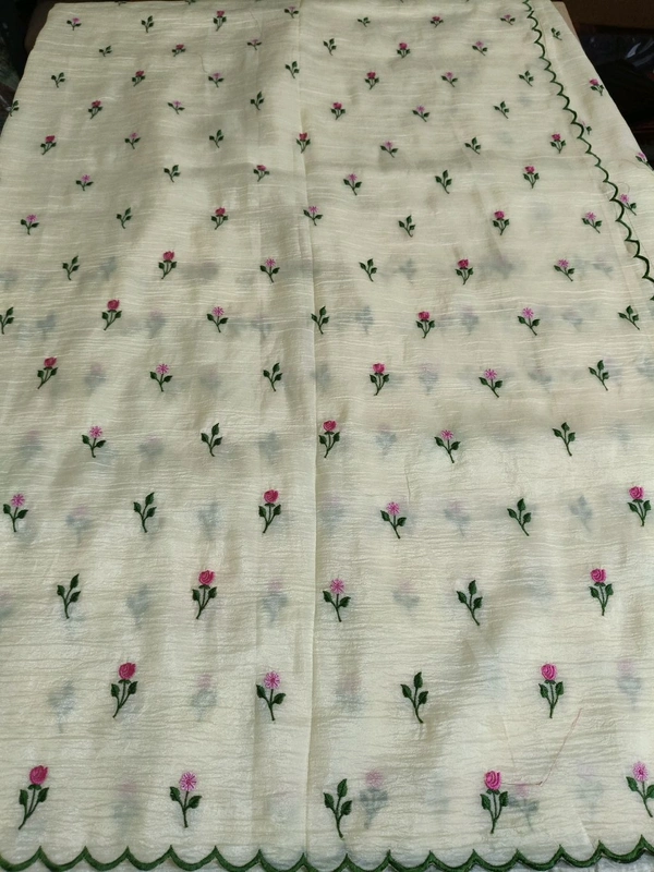 Candy Crush With Embroidery  - Baja White