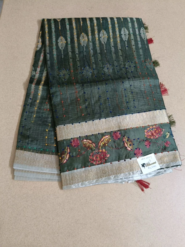 Benaras Kora -Lotus Designing - Pine Green 3
