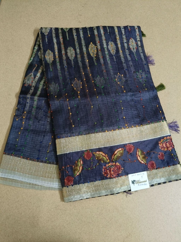 Benaras Kora -Lotus Designing - Fuchsia Blue 5