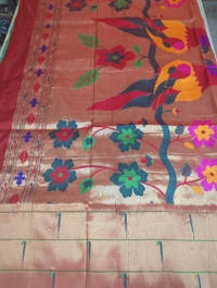 Pure Handloom Naryana Paithani Doble Wrap - Forest Green