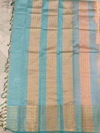 Pure Handloom Mangalagiri Pattu - Peach