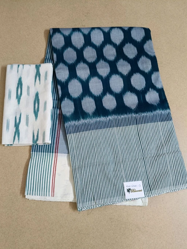 Pure Mercirised Pochampalli Cotton - Pine Green 3