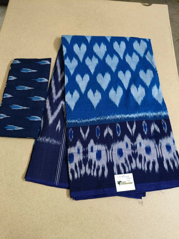 Pure Mercirised Pochampalli Cotton - Cornflower Blue 4