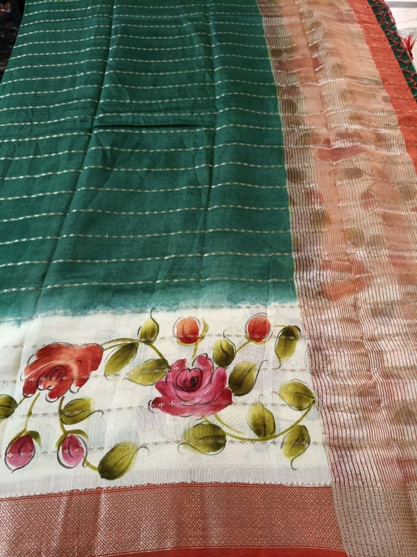 Soft Chiniya Handprint - green 12