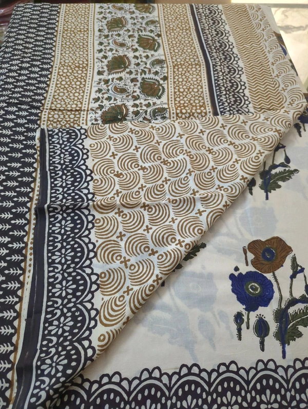 Pure Jaipure Cotton Hand Bagru Print - Black 1