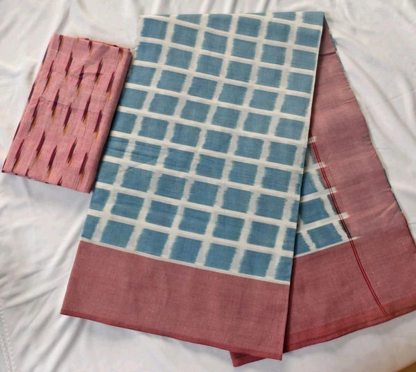 Mercirised Ikkat Cotton - Blue