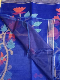 Pure Handloom Muslin Jamdhani - Blue