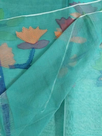 Pure Handloom Muslin Jamdhani - sky blue