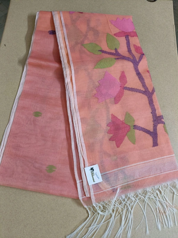 Pure Handloom Muslin Jamdhani - Sundown