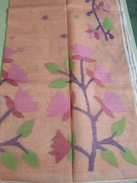 Pure Handloom Muslin Jamdhani - Sundown