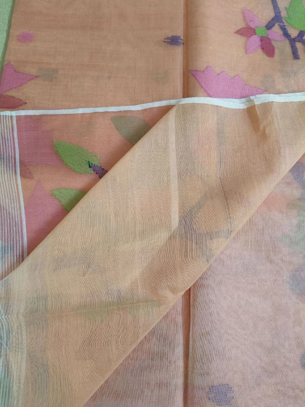 Pure Handloom Muslin Jamdhani - Sundown