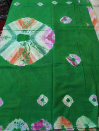 Pure Cotton Bhandhej  - Green 1